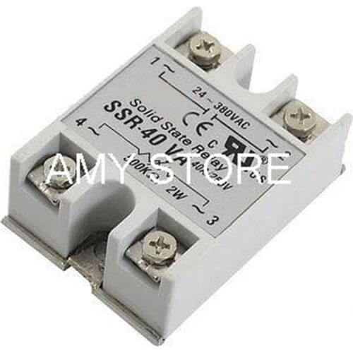 AC 250V 40 Amp 2W 500 Kohm Single Phase Solid Module State Relay SSR-40VA 24-380VAC