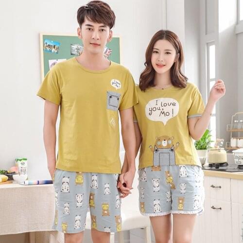Hot Sale Couple Pajamas Set Summer Men Or Women Sleeveless Pyjamas Lovers Sleepwear Plus Size 3XL Nightwear Home Clothing