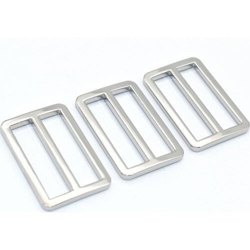 Silver Metal Belt Buckle Double Bar Buckle 35mm Adjuster Buckle Rectangle Purse Buckles for straps Replacement Handbag webbing