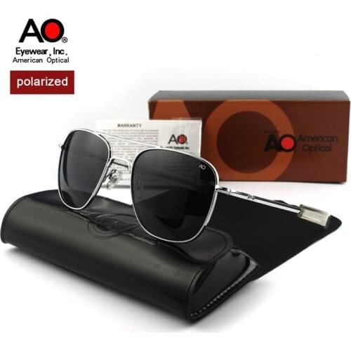 AO Sunglasses Man America Army Military Pilot Polarized Sun Glasses Woman Luxury Band Vintage Goggles OP55 OP57 Top Quality