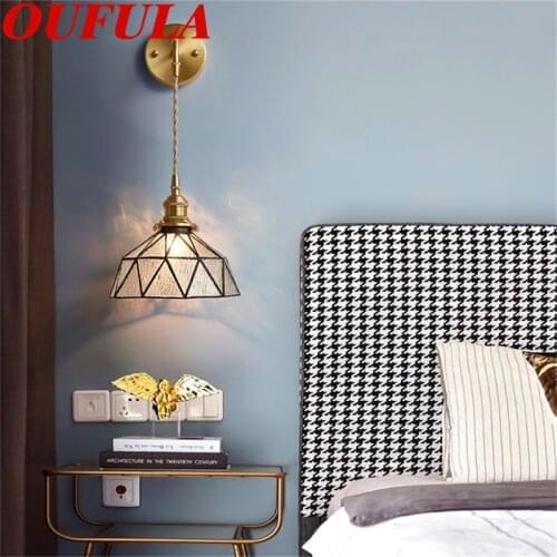 OUFULA Modern Wall Lamps Fixture LED Copper Light Creative Indoor Decorative For Living Room Bedroom