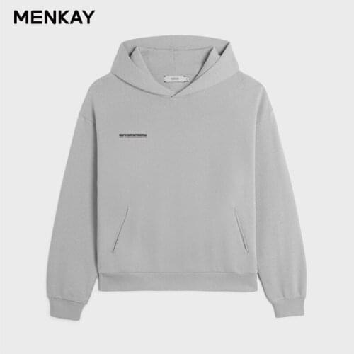 MENKAY Heavyweight Fleece Lining Oversized Hoodies 100% Organic Cotton Women Loose Hooded Sweatshirts Winter