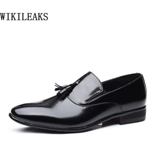 Oxford Party Shoes for Men Wedding Dress Formal Slip on Shoes Men Loafers Men Dress Shoes Leather Office 2021 Business Tassels