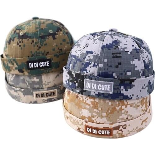 Doitbest Vintage boy Docker Cap Brimless Hat Camouflage girl Beanie Hats Cotton Retro Adjustable Spring Landlord Sailor Cap