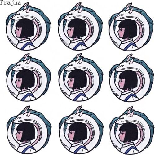 Prajna 10PCS Cartoon Anime Patches Embroidery Patches For Clothing Iron On Patches On Clothes Stripes On Jacket Clothes Applique
