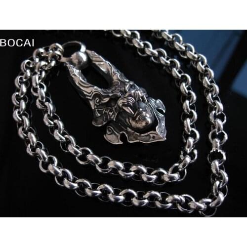 Hand made S925 pure silver garo fairleadof pendant syncronisation man necklace Thai silver necklace for man