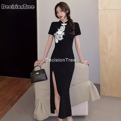 2021 sexy cheongsam dress daily beautiful long qipao dress dress woman chinese split qipao dress beautiful qipao cheongsam dress