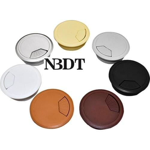 40Pcs Plastic 35 50 53 60 80MM Round Desk Table Desktop Cable Grommet Wire Cord Through Hole Cover Brown Black White Beige