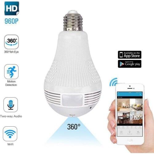5.0MP Smart Home Security WIFI IP CCTV P2P Bulb/Lamp Camera With Two-way audio Alarm Motion Detection For Baby Nanny Pet Monitor