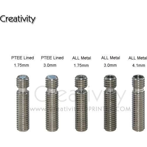 5pcs 3d printer throat V5 PTFE tube MK8 throat feed MK8 nozzle throat M6x26 for 3d printer extruder hotend 1.75mm 3.0mm