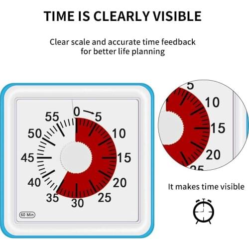 60 Minutes Kitchen Timer Visual Cooking Count Up Countdown Alarm Sleep Stopwatch Time Management Tool For Kids And Adult