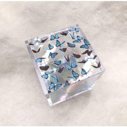 Butterflies Acrylic Box MOQ 12pcs/lot Empty Eyelashes Packaging Print Your Own Label Lash Business