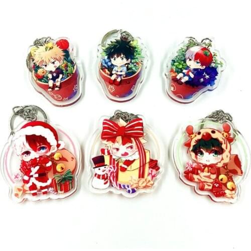Anime My Hero Academia Midoriya Izuku Bakugou Katsuki Acrylic Pendant Keychain Figure Collection Model Toy Gifts Cosplay