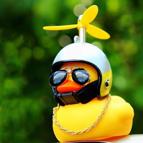 Car Accessories Interior Breaking Wind Wave Duck Decoration Helmet Broken Small Yellow Duck Gift Cute Car Accessories Interior