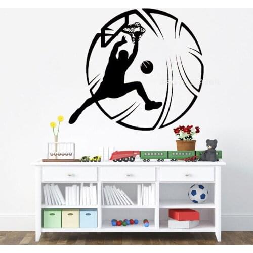 Basketball Logo Wall Sticker Basketball Player Vinyl Decal Sport Game Interior Home Design Murals Bedroom Decor Door Decal LL749
