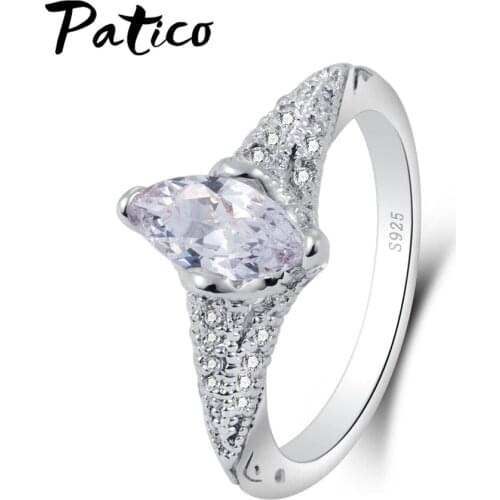 Free Shipping New Hot CZ Engagement Pure 925 Sterling Silver Ring AAA Cubic Zirconia Wedding Ring For Women