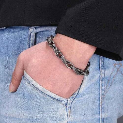 European And American Fashion Simple Generous Titanium Steel Bracelet Bracelet Men Women Personality Jewelry GS0068