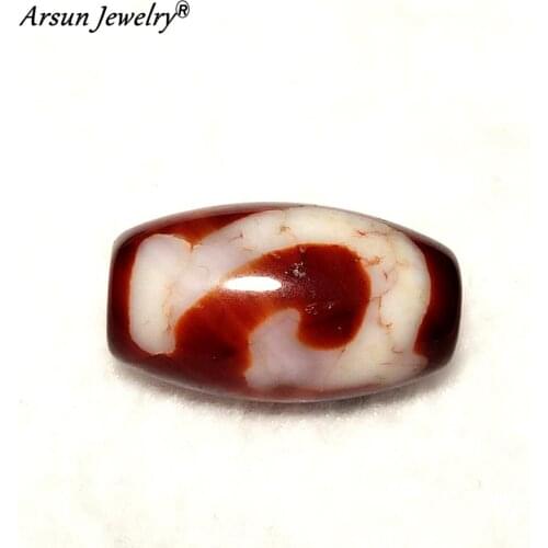 Old Red Agate Beads,Dragon pattern Green Tara DZI Beads,11*20mm,Red DZI Beads,High-end Amulet Jewelry DIY Free Shipping