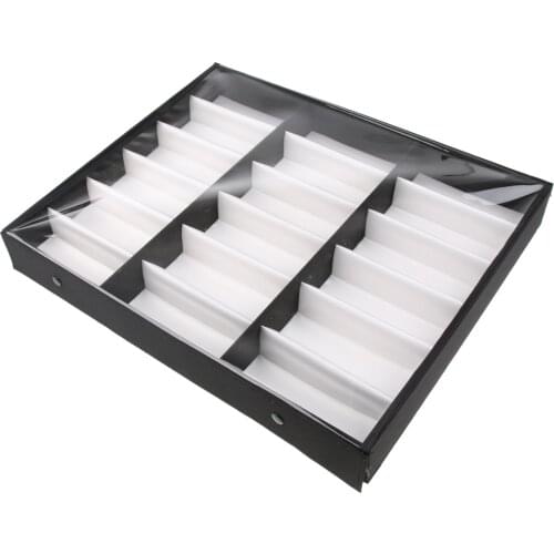 Sunglasses Organizer Display Case with Clear Cover for 18 Pairs Eyeglasses Dust Proof Exhibition Shop Display Holder