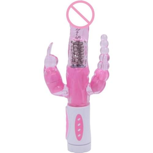 Dingye 12 Function Vibration G spot Triple Vibrator 4 Speed Rotation Rabbit Vibrator G spot Anal Sex Toy Sex Product for Women