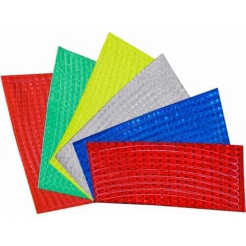 30Sheets Bicycle Reflective Sticker Light Reflector for Rim Edge Light Sensitive Strips Visual Warning Safe Bike Cycling Riding