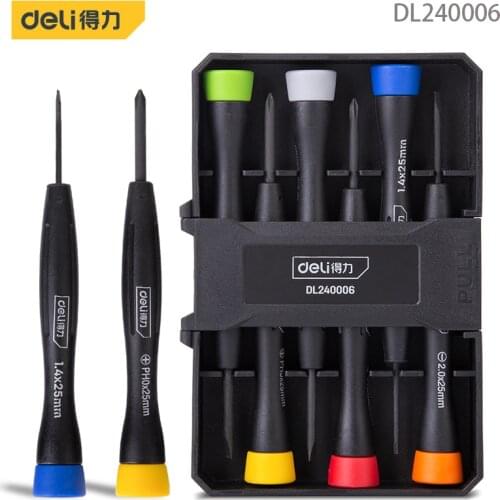 Deli DL240006 Rainbow Watch Screwdriver 6 Sets Repairable Alarm Clock, Electronic Products And Small Household Appliances, Etc