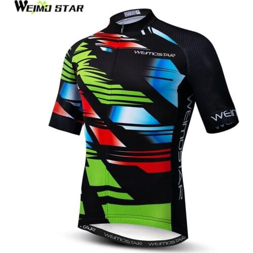 Weimostar Team Sport Cycling Jersey Shirt Men Summer Short Sleeve Bicycle Clothing Quick Dry mtb Bike Jersey Top Cycling Clothes
