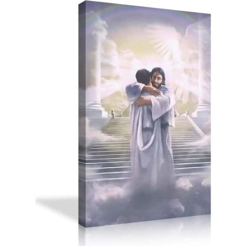 Oil Painting on Canvas Wall Art, Jesus Christ Welcome Home Hug