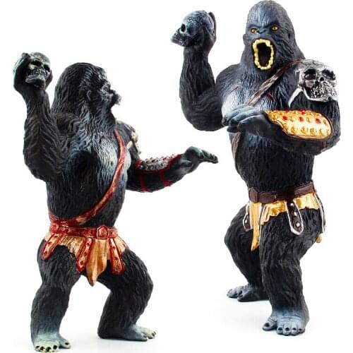 King Kong chimpanzee solid animal model simulation creature hand doll decoration toy collection artwork for fans or children