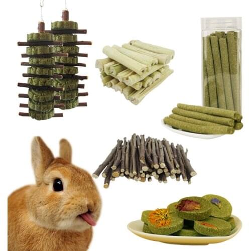 Rabbit molars rod apple sweet bamboo alfalfa cake grass brick hamster timothy grass hay