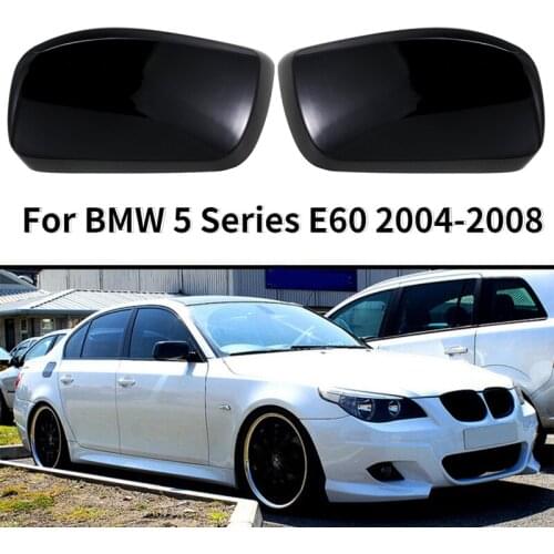 Rearview Mirror Cover Rear View Caps Carbon Fiber Black for BMW 5 Series E60 E61 E63 E64 2004-2008 51167078359 51167078360
