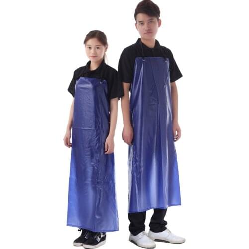 Kitchen Waterproof Aprons Thickened Pvc Apron Hotel Food Blue