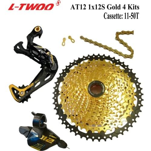 LTWOO Groupset AT12 Speed Shifter Lever Rear Derailleur Cassette 11-50T 52T, 12S SUMC Chain, Golden