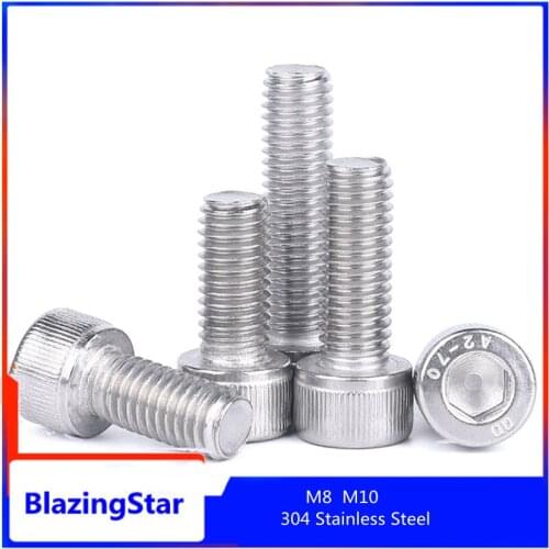 M8 M10 304 Stainless Steel Hexagon Head Socket Head Bolt 10-150 mm