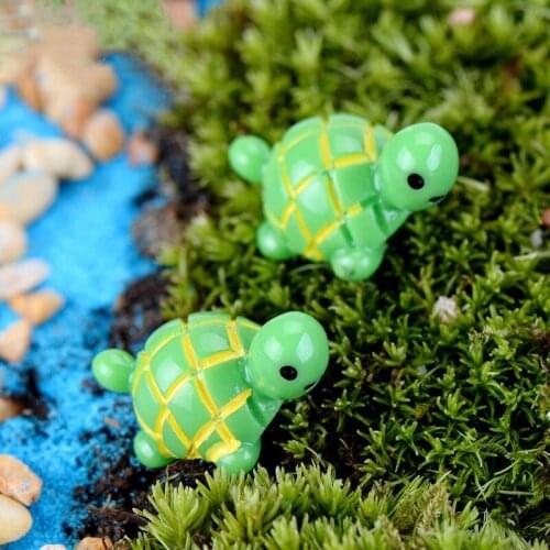 Cartoon Turtle Figurine Miniature Figures Decoration fairy garden Micro Landscape animal statue resin craft toy gift