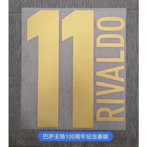 Super A Retro 100th anniversary rivaldo guardiola Barce number font print, Hot stamping patches badges