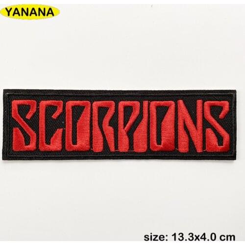 A scorpions ROCK MUSIC Iron On Patches Cloth Mend Decorate Clothes Apparel Sewing Decoration Applique Badges Heavy Metal