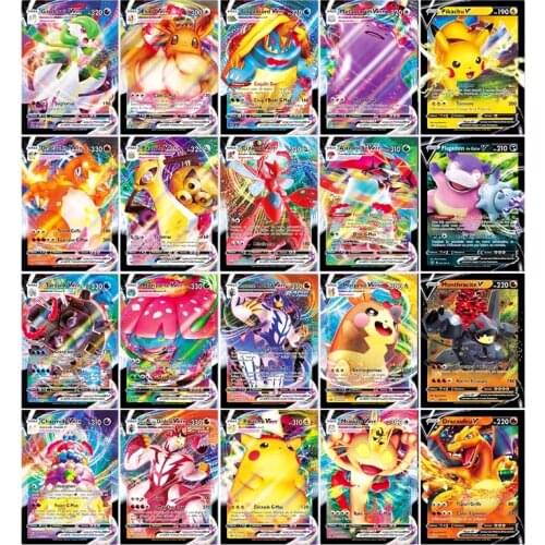New French Version 100Pcs Pokemon Card Featuring 60V 40VMAX No Repeat Battle Carte Trading Game Collection Shining Card Kid Gift