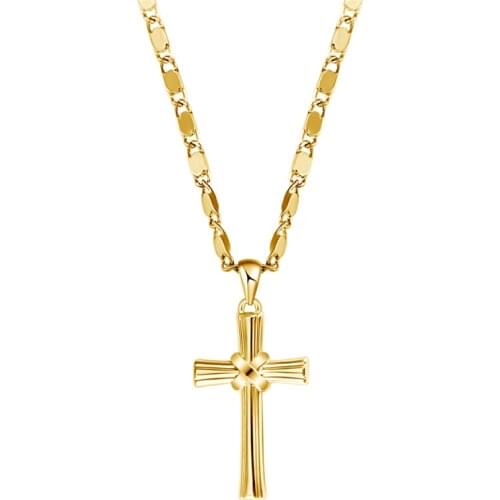 New Fashion Simple Cross Necklace For Women Men Christian Jesus Single Titanium Prayer Choker Cross Pendants Necklace ожерелье