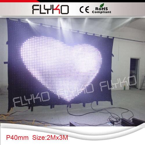 P4 2x3m led video curtain,flexible led stage backdrops