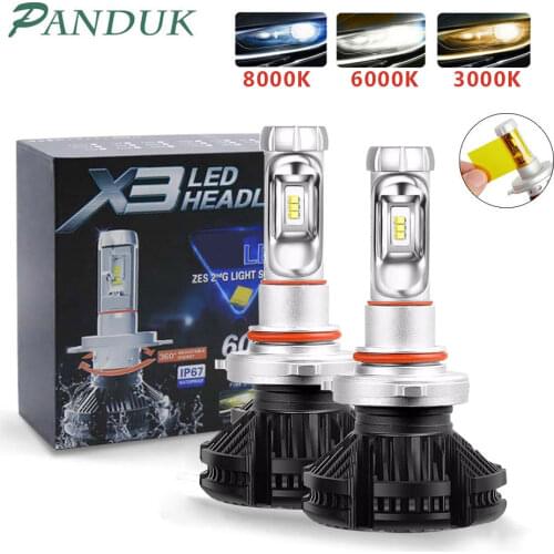 PANUDUK X3 Led Headlight ZES 50W 6000LM H4 LED H7 Car Headlight 3000K/6500K/8000K H1 H11 9005 HB3 9006 LED fog Lamp Auto 2PCS