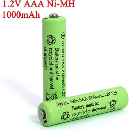 1.2v AAA Batteries 1000mAh Rechargeable NI-Mh Battery 1.2V Ni-Mh aaa For Electric remote Control car Toy RC ues