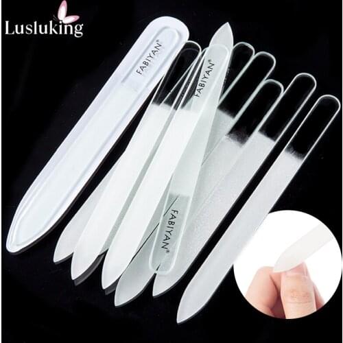 2/10Pcs Clear Glass Nail File Buffing Grit Sanding Polishing Grinding Manicure Nail Art Tools Set