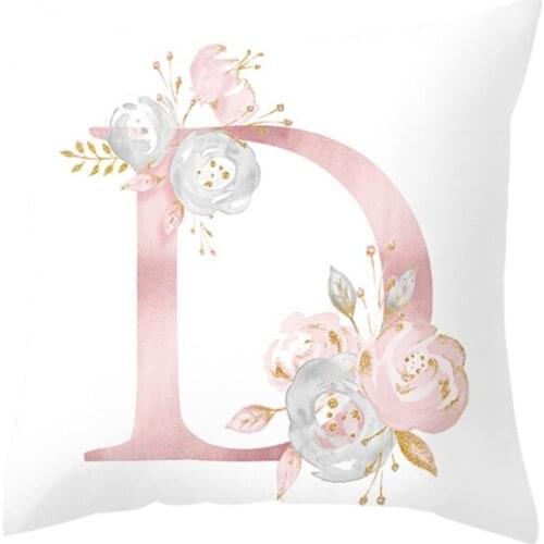Pillow letters pink floral decorative pillows pillowcase polyester cushion cover pillow sofa decoration pillowcase