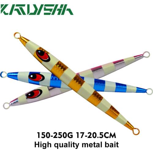 KATYUSHA 1PC SLOWER Long Metal Jig Fishing Lures 150g-200g-250g Slow Cast Jigging Spoon Artificial Shore Casting Bait Sea Pesca