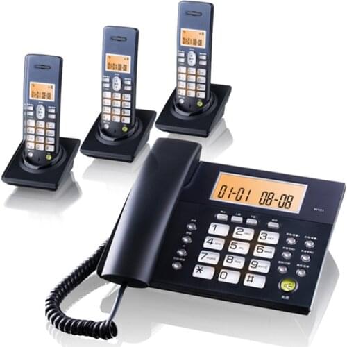 Expandable Corded/Cordless Phone System with 1 Handset/Base, Answering System, Caller ID, Orange Backlit, Speakerphones