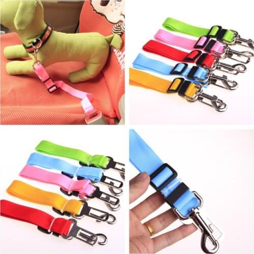 Pet Dog Cat Car Seat Belt For Accessories Adjustable Elastic Reflective Safety Ropefor Small Medium Travel Clip French Bulldog