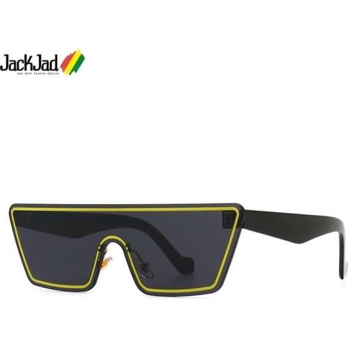 JackJad 2021 Cool Fashion Women Flat Top Shield Style Sunglasses Vintage Brand Design UV400 Sun Glasses Oculos De Sol 0856