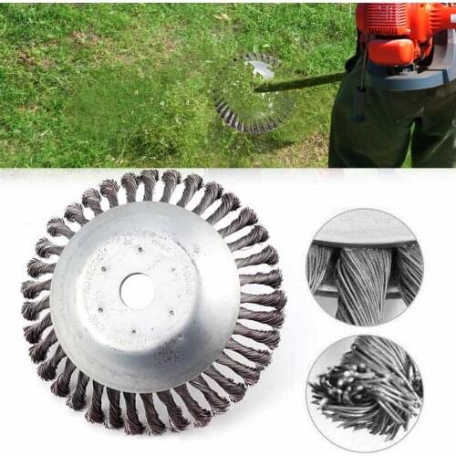 Steel Wire Grass Trimmer Head Garden Rounded Edge Weed Trimmer Eater Head Wheel Grass Brush Removal Grass Plate for Lawnmower