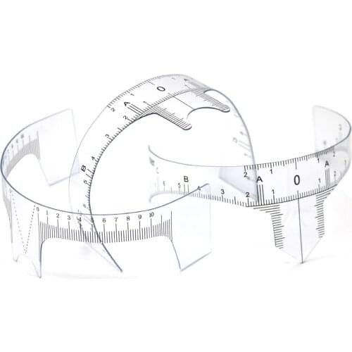 3PCS Super Flexible Plastic Ruler Tattoo Eyebrow Flexible Ruler Permanent Makeup Radian Ruler Shaping Nose Positioning Ruler